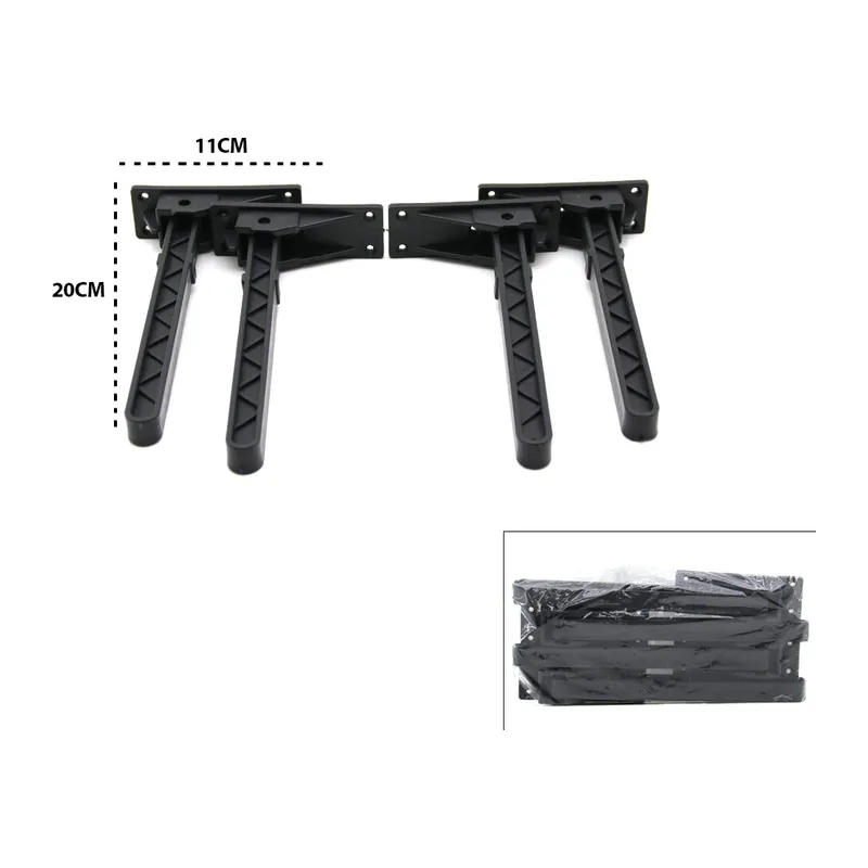 4 ADET SİYAH SOFRA AYAK KOMPLE PLASTİK 20CM AÇ KAPA (5643)