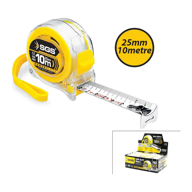 12 ADET 10MT X 25MT ŞEFFAF STOPLU ŞERİT METRE (5643)