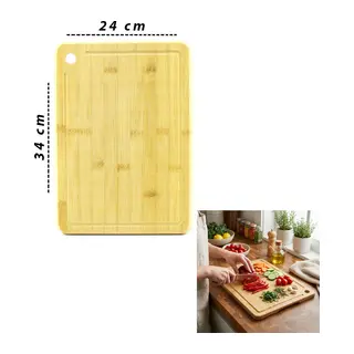 24X34X1.8CM AHŞAP BAMBU KESİM PANOSU - KESME TAHTASI (5643)