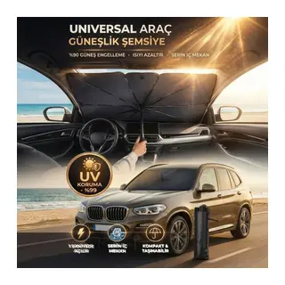 Premium Katlanabilir Araç Ön Cam Güneşliği – Şemsiye Tipi Oto Güneşlik, UV Korumalı Isı Yalıtımlı Ön Cam Gölgelik (5643)