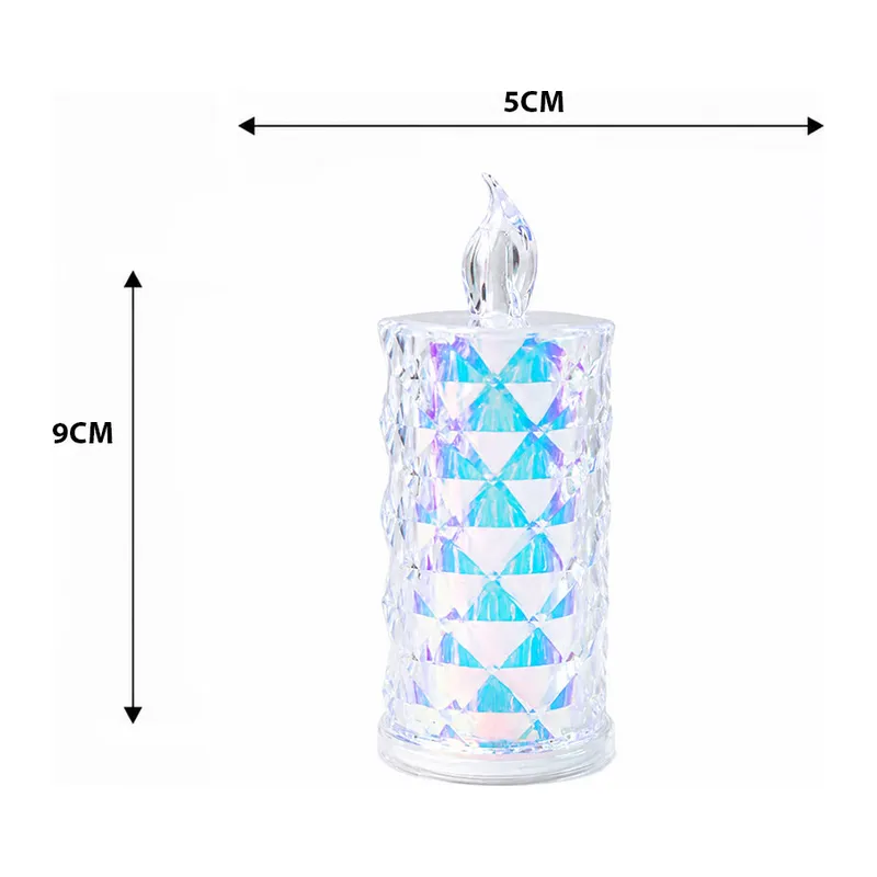 12 ADET LED CANDLE KAMP KÜÇÜK BOY= ÇAP:5CM - Y: 9CM PİLLİ LED MUM MİKA KRİSTAL PLASTİK YAKUT-13635 (5643)