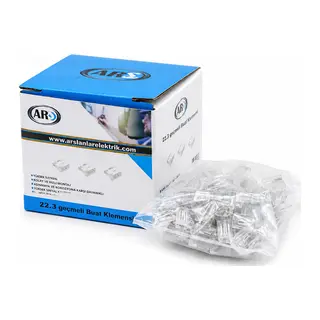 100 ADET 2Lİ 2X2.5 KABLO GEÇMELİ MANDALLI BUAT KLEMENSİ (5643)