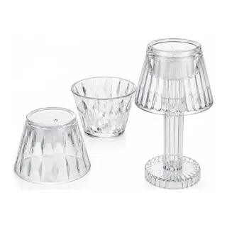 24 ADET KRİSTAL DAMLALI MUMLUK - MASA LAMBA ABAJUR MİNİ PİLLİ (5643)