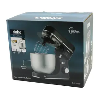 SİYAH STANDLI MİKSER ÇIRPICI - HAMUR YOĞURUCU - KARIŞTIRICI 8 KADEME HIZ AYAR 6L ÇELİK HAZNE 1300W SMX-2769 (5643)