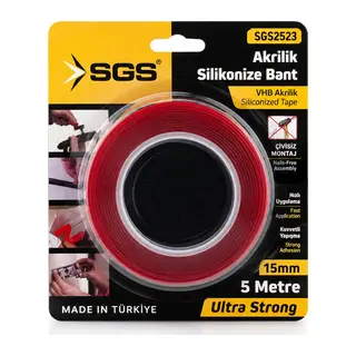 15MMX5YRD VHB AKRİLİK SİLİKONİZE BANT ÇİFT TARAFLI BANT (5643)