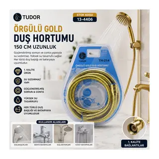 GOLD ÖRGÜLÜ DUŞ HORTUMU 150CM VAKUMLU AMBALAJ (5643)