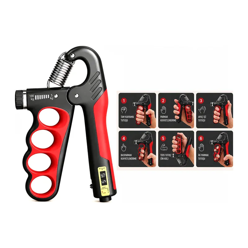EGZERSİZ YAYI AYARLI - SAYAÇLI EL YAYI 5-100KG DİRENÇ PARMAK GEÇMELİ (5643)