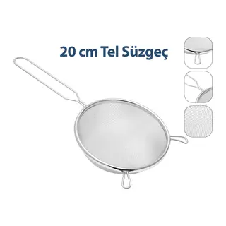 20CM TEL SÜZGEÇ METAL SAPLI KULAKLI (5643)