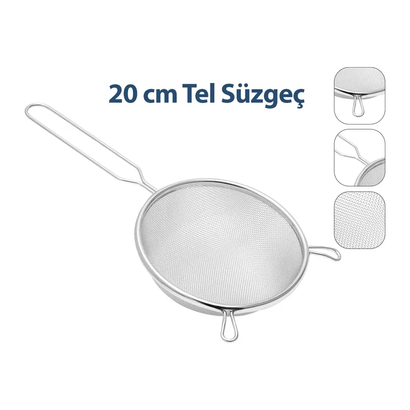 20CM TEL SÜZGEÇ METAL SAPLI KULAKLI (5643)