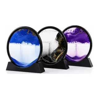 10 INC - 25CM RENKLİ SULU CAM KUM SAATİ HAREKETLİ AYNA MODELİ (5643)