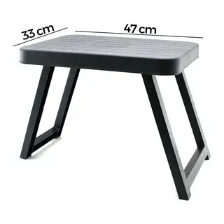 10 ADET KÜÇÜK= 47X33CM KAMP - PİKNİK MASASI SİYAH PLASTİK KATLANABİLİR AYAKLI=38CM (5643)