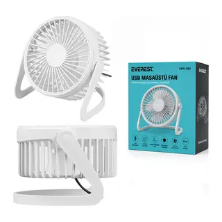 USB ŞARJLI - PVC GÖVDE 14.5X14.1CM MASA ÜSTÜ FAN - VANTİLATÖR EFN-505 (5643)