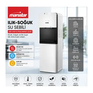 SU SEBİLİ SICAK - SOĞUK - ILIK 220-240V - PASLANMAZ ÇELİK MSWD-100 (5643)