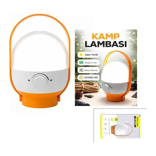 40 LED KAMP LAMBASI - FENER USB ŞARJLI AYARLANABİLİR IŞIK 6.4W - 2400mAh ST-5660 (5643)