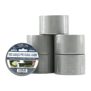 6 ADET 48MMX20MT GRİ ÇOK AMAÇLI PVC KANAL BANDI BANT SU GEÇİRMEZ (5643)