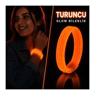 Turuncu Kalın Glow Bileklik – Kırılarak Yanan Parti ve Festival Bilekliği (5643)