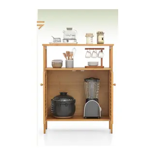 ÇOK AMAÇLI DOLAP AHŞAP BAMBU ORGANİZER RAFLI 66X33X85CM (5643)