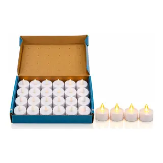24 ADET PİLLİ YUVARLAK - BEYAZ RENKLİ LED MUM ÇAP: 3.7CM YÜKSEKLİK: 3.5CM İ10-024 (5643)