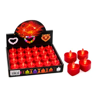 24 ADET PİLLİ KAPLİ - KIRMIZI RENKLİ LED MUM ÇAP: 4CM YÜKSEKLİK: 3.7CM İ10-023 (5643)