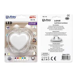 10 ADET KALP LEDLİ GECE LAMBASI GC-16 (5643)