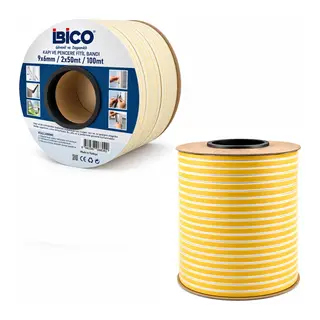 BEYAZ 2X50 = 100MT BOBİN FİTİL KAPI - PENCERE BANT D PROFİL 9X6MM BANDI (5643)