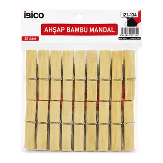 20PCS BÜYÜK AHŞAP BAMBU MANDAL (5643)