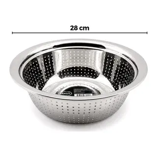 28CM KULPSUZ PASLANMAZ METAL SEPET SÜZGEÇ (5643)
