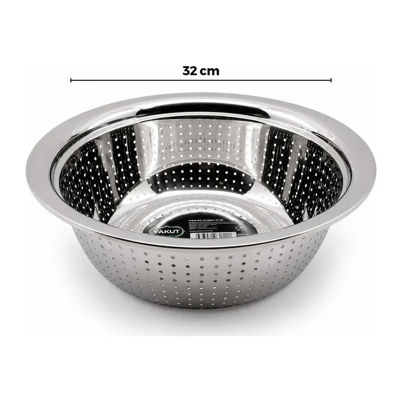 32CM KULPSUZ PASLANMAZ METAL SEPET SÜZGEÇ (5643)