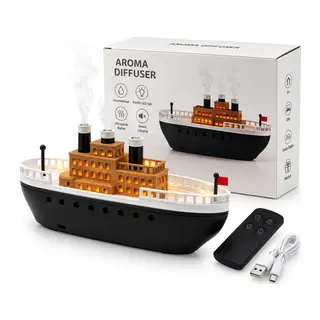AROMA DIFFUSER GEMİ IŞIKLI HAVA NEMLENDİRİCİ BUHAR MAKİNE - KOKU GİDERİCİ 250ML KRD-8769 (5643)