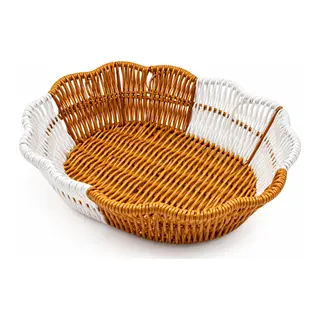 ELİPS - PAPATYA HASIR K.RENGİ - BEYAZ EKMEK SEPETİ 28X20CM (5643)
