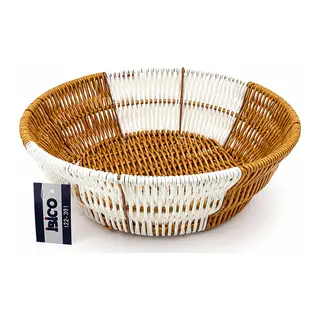 YUVARLAK HASIR K.RENGİ - BEYAZ EKMEK SEPETİ 25CM (5643)
