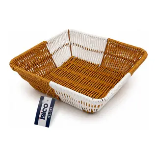KARE HASIR K.RENGİ - BEYAZ EKMEK SEPETİ 24CM (5643)