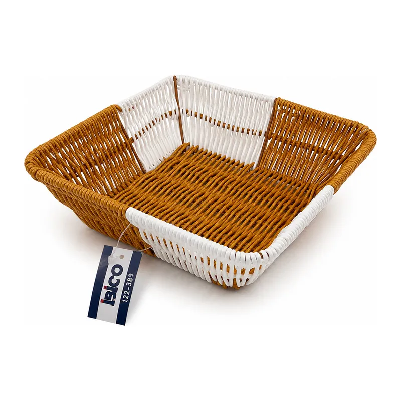 KARE HASIR K.RENGİ - BEYAZ EKMEK SEPETİ 24CM (5643)