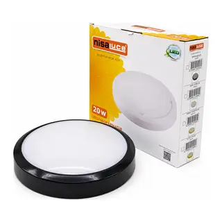 20W SİYAH METAL KASA SIVA ÜSTÜ YUVARLAK LEDLİ GLOP ARMATÜR IP20 6500K - 1800Lm E1212/S (5643)