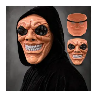 Siyah File Gözlü Beyaz Dişli Ten Rengi Sırıtan Yüz Maskesi (5643)
