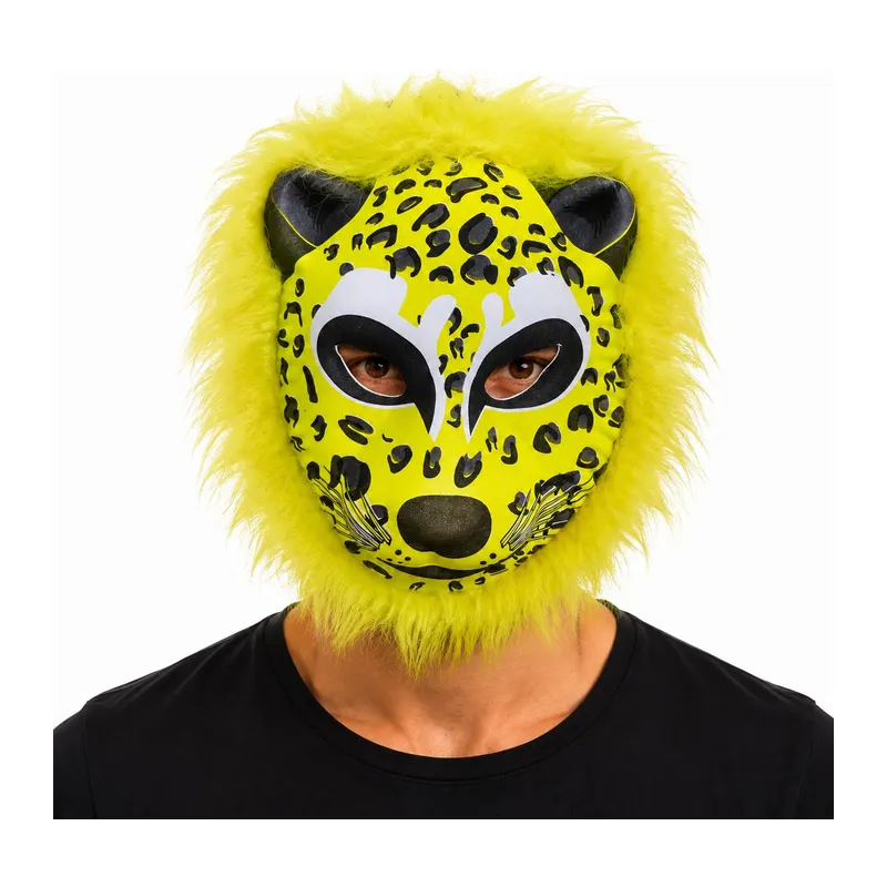 Sarı Yeleli Benekli Leopar EVA Maske (5643)