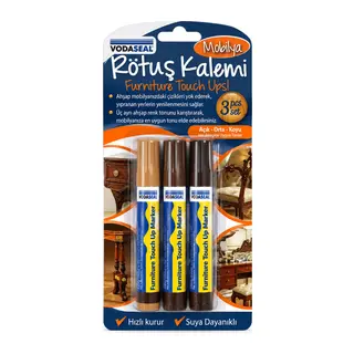 3PCS MOBİLYA RÖTUŞ KALEM SET AÇIK - ORTA - KOYU KAHVERENGİ (5643)