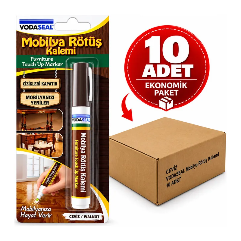 10 ADET CEVİZ MOBİLYA RÖTUŞ KALEM (5643)