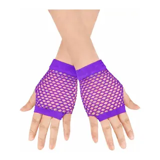 80’ler 90’lar Retro Mor File Parmaksız Kısa Eldiven 11 cm (5643)