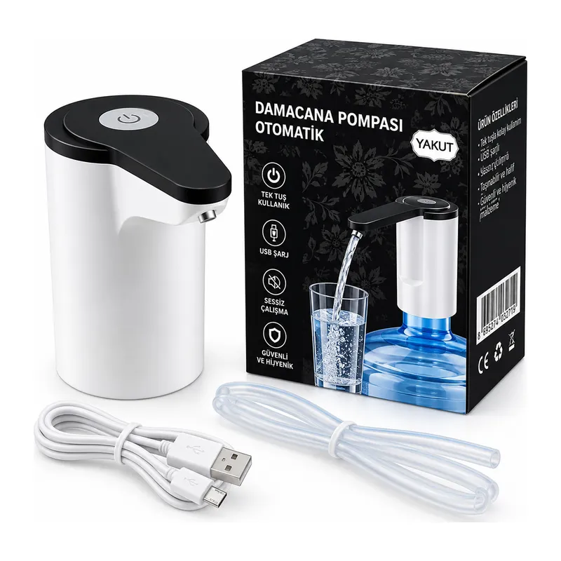 USB ŞARJLI - OTOMATİK DAMACANA SU POMPASI 13782 (5643)