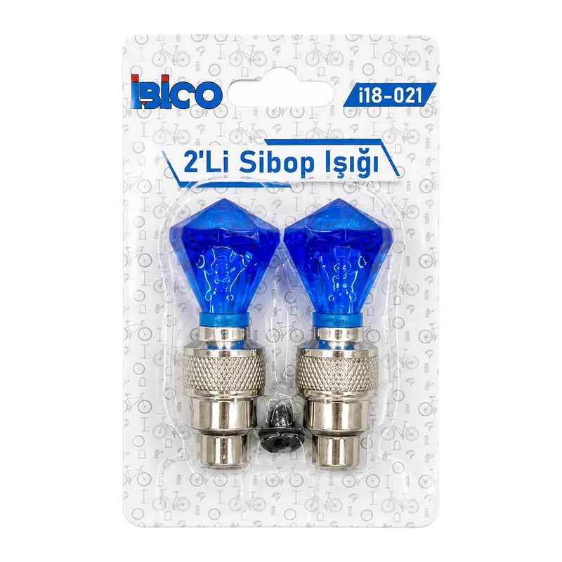 2PCS MAVİ ELMAS KESİM PRİZMA MODEL SİBOP IŞIK PİLLİ BİSİKLET - MOTOR - ARAÇ HAREKET SENSÖRLÜ İ18-021 (5643)