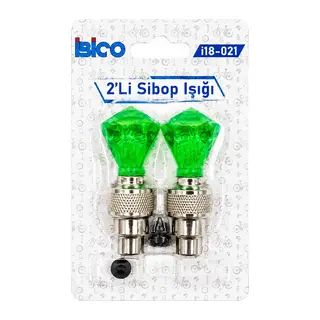 2PCS YEŞİL ELMAS KESİM PRİZMA MODEL SİBOP IŞIK PİLLİ BİSİKLET - MOTOR - ARAÇ HAREKET SENSÖRLÜ İ18-021 (5643)