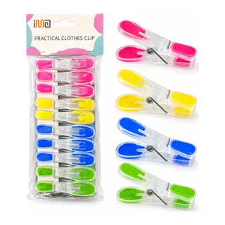 10PCS RENKLİ SİLİKON AĞIZ - BAS-AÇ ŞEFFAF PLASTİK MANDAL (5643)