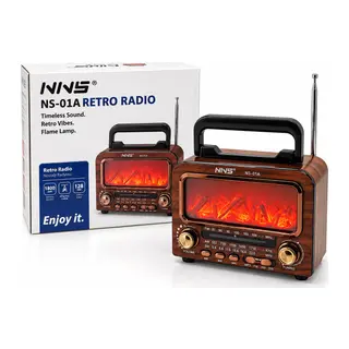 İBRELİ ŞÖMİNELİ RADYO - RETRO AM - FM - SW USB - TYPE-C SARJLI BT - TF - USB SPEAKER NS-01A PL-4730 (5643)