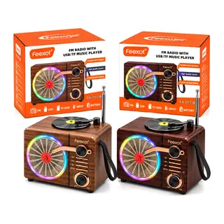 IŞIKLI FM RADYO - RETRO USB - TYPE-C SARJLI BT - TF - USB SPEAKER FX-2513B PL-4725 (5643)