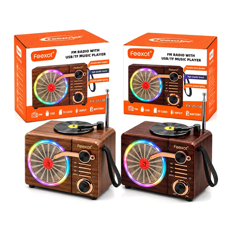 IŞIKLI FM RADYO - RETRO USB - TYPE-C SARJLI BT - TF - USB SPEAKER FX-2513B PL-4725 (5643)