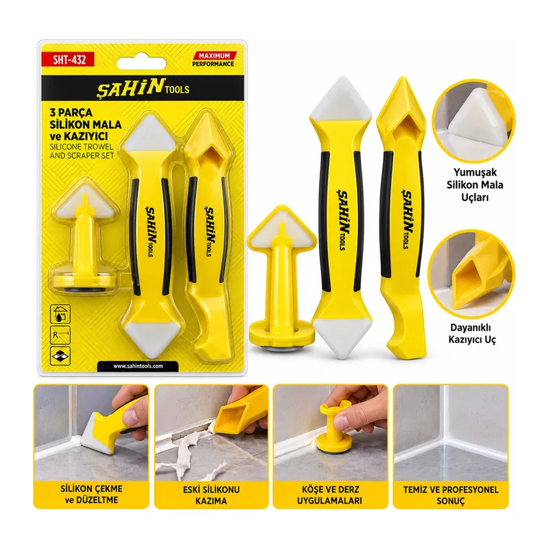 3PCS SİLİKON - MALA - DERZ KAZIYICI SET (5643)
