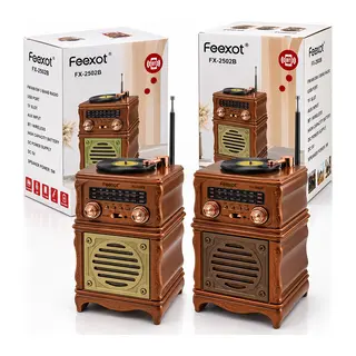 İBRELİ RADYO RETRO AM FM SW USB TYPE-C SARJLI BT TF USB AUX SPEAKER FX-2502B (5643)