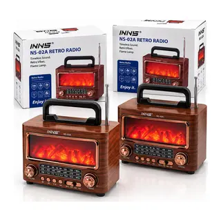 İBRELİ ŞÖMİNELİ RADYO - RETRO AM - FM - SW USB - TYPE-C SARJLI BT - TF - USB SPEAKER NS-02A PL-4731 (5643)