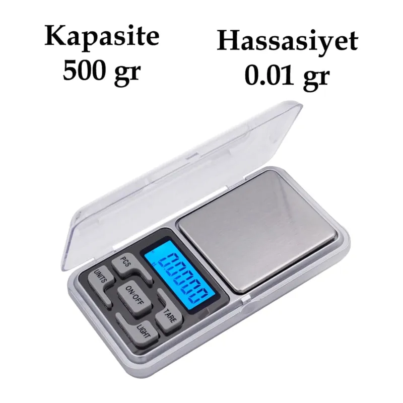 Dijital Hassas Elektronik Kuyumcu Cep Terazisi Tartı 500 gr / 0.1 gr (5643)
